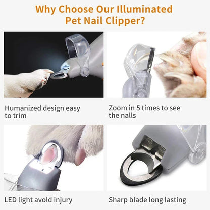 Professional Pet Nail Clipper Scissors with LED 